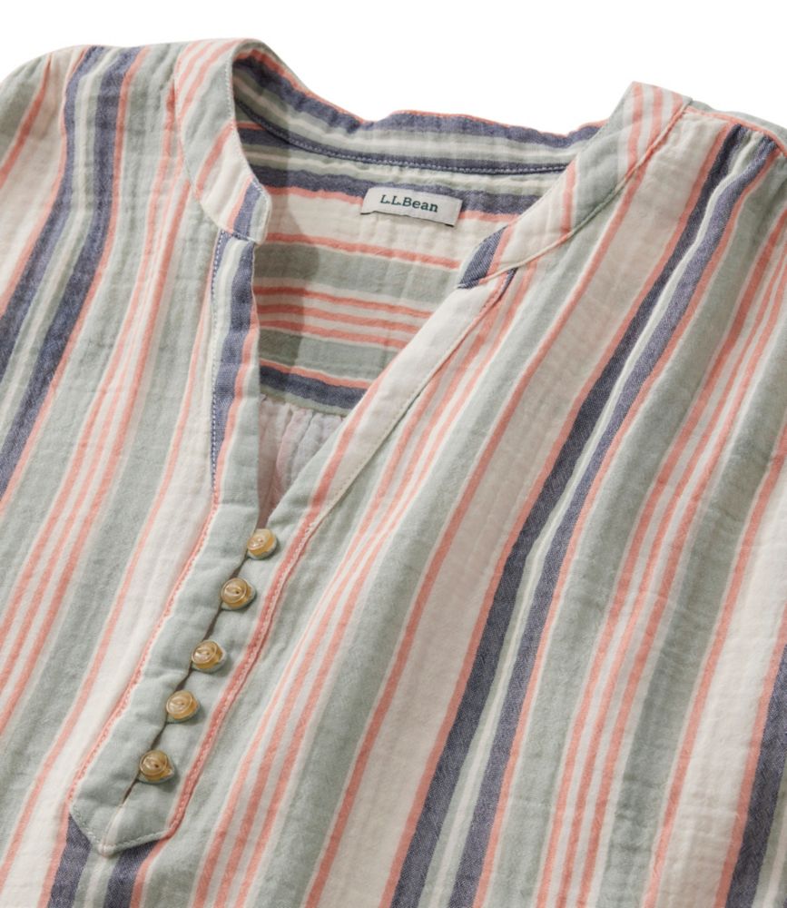 Women's Cloud Gauze Short-Sleeve Shift Dress, Stripe