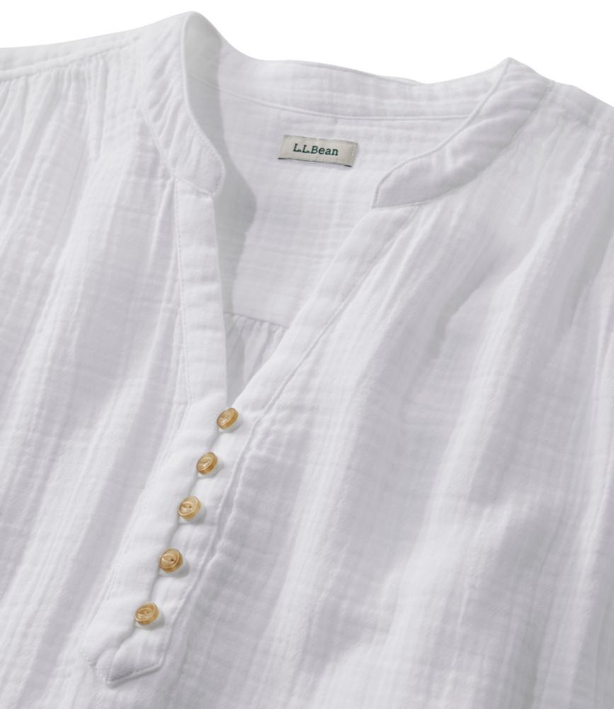 Women's Cloud Gauze Short-Sleeve Shift Dress, White, small image number 4