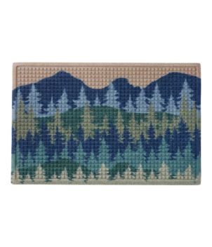 Printed Recycled Waterhog Doormat, Pine Trees, New