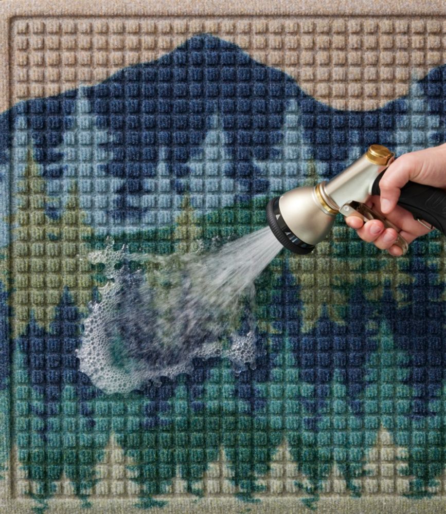 Printed Recycled Waterhog Doormat, Pine Trees