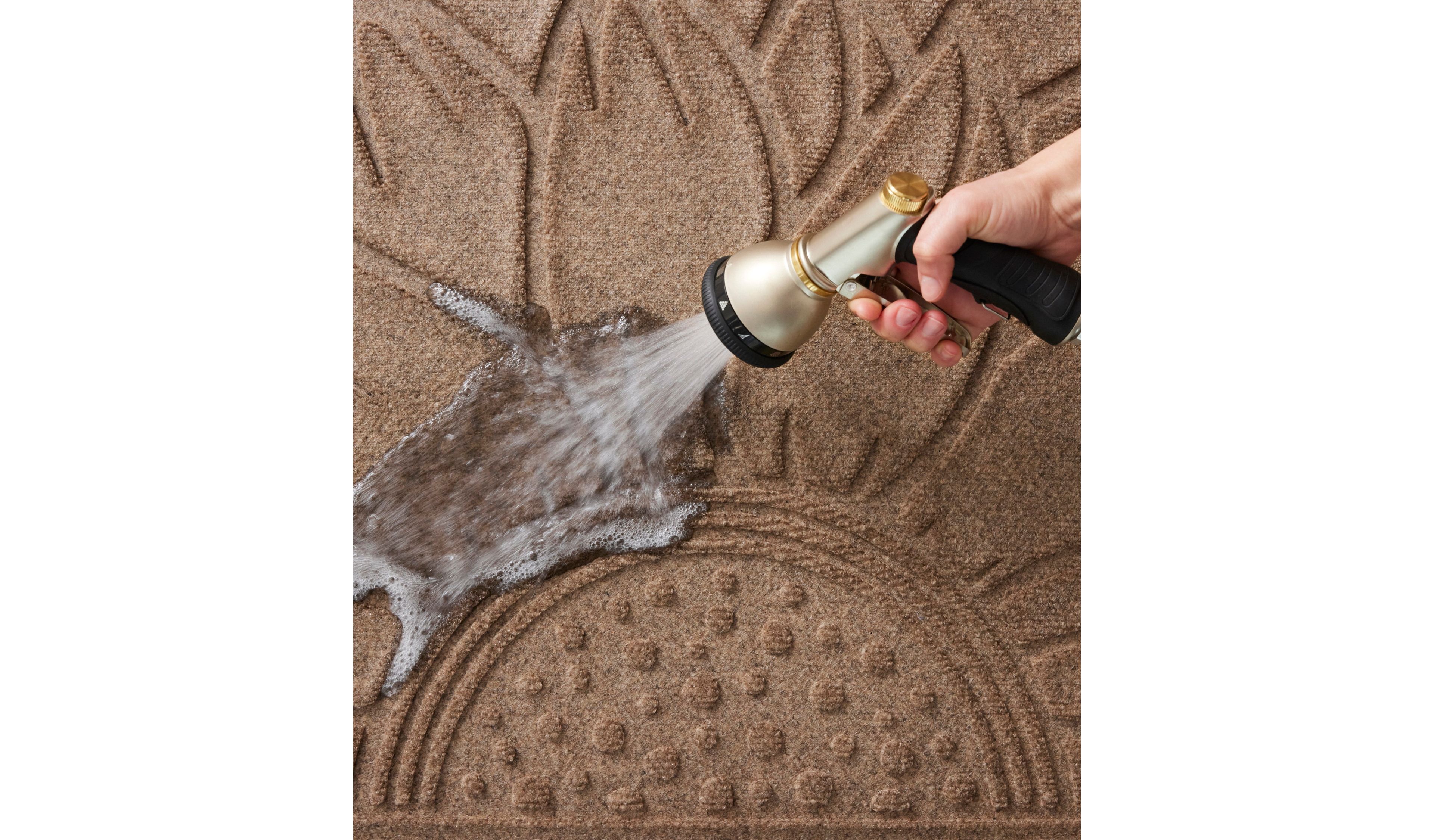 Everyspace Recycled Waterhog Doormat, Half Round, Sunflower