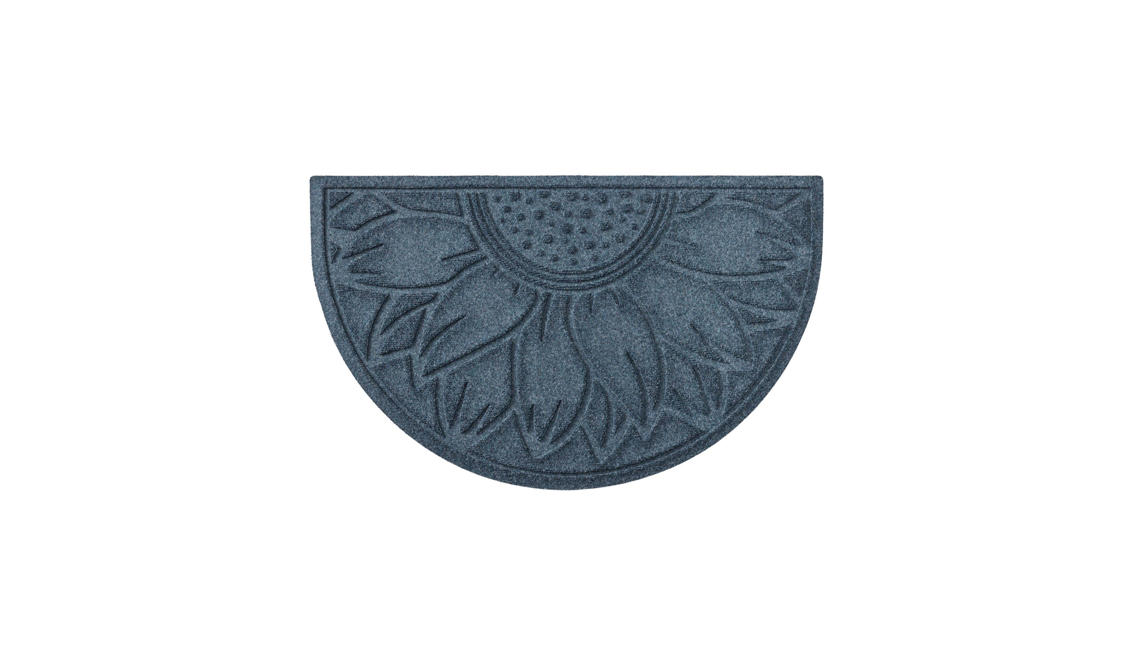 Everyspace Recycled Waterhog Doormat, Half Round, Sunflower