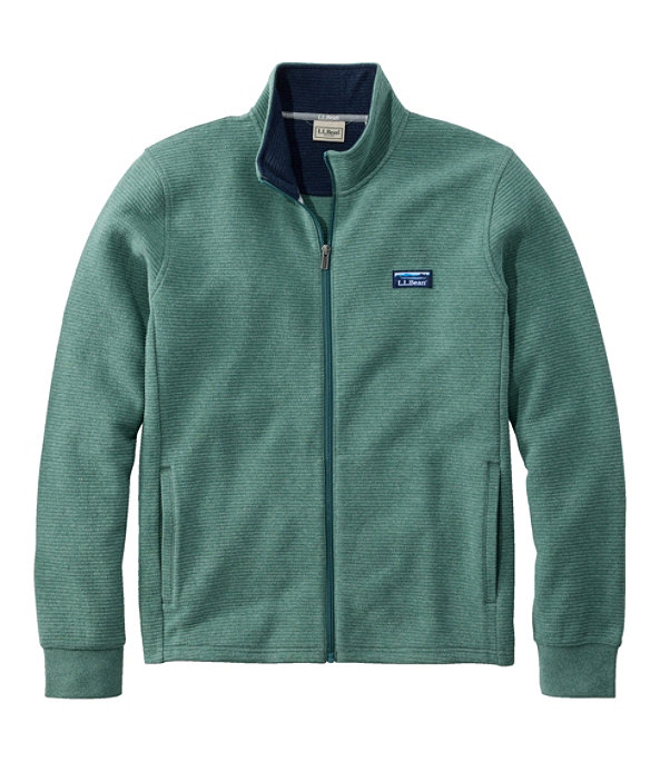 Lakewashed Double-Knit Full-Zip Jacket, Deep Sea Green Heather, large image number 0