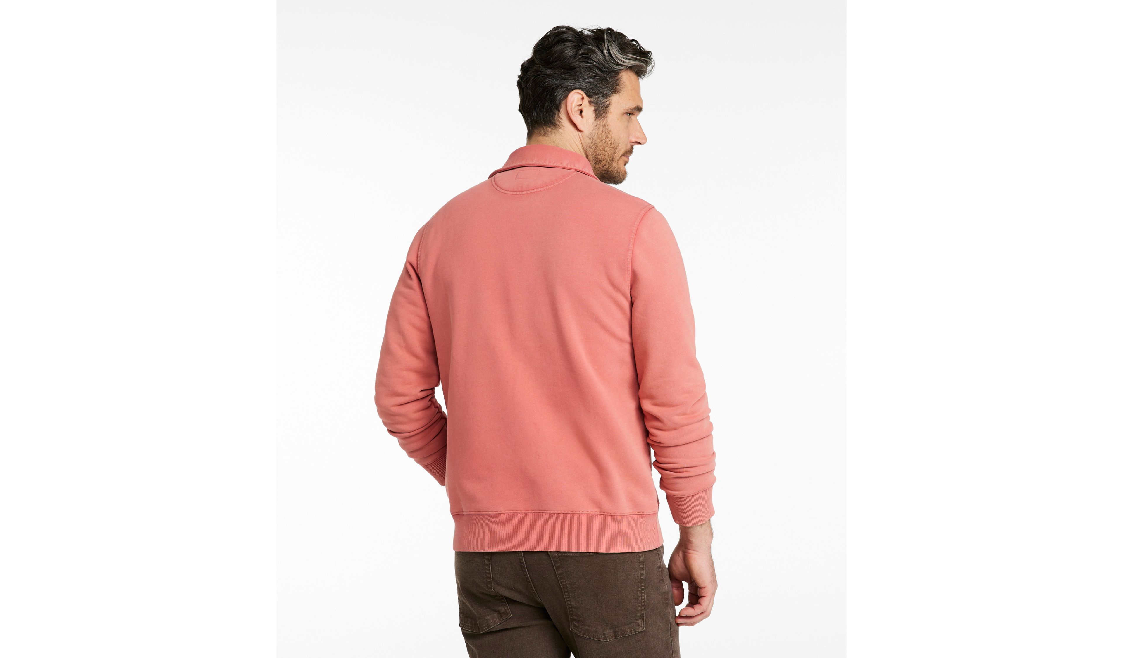 Men's Sunwashed Sweatshirt, Quarter-Zip Polo, Long-Sleeve