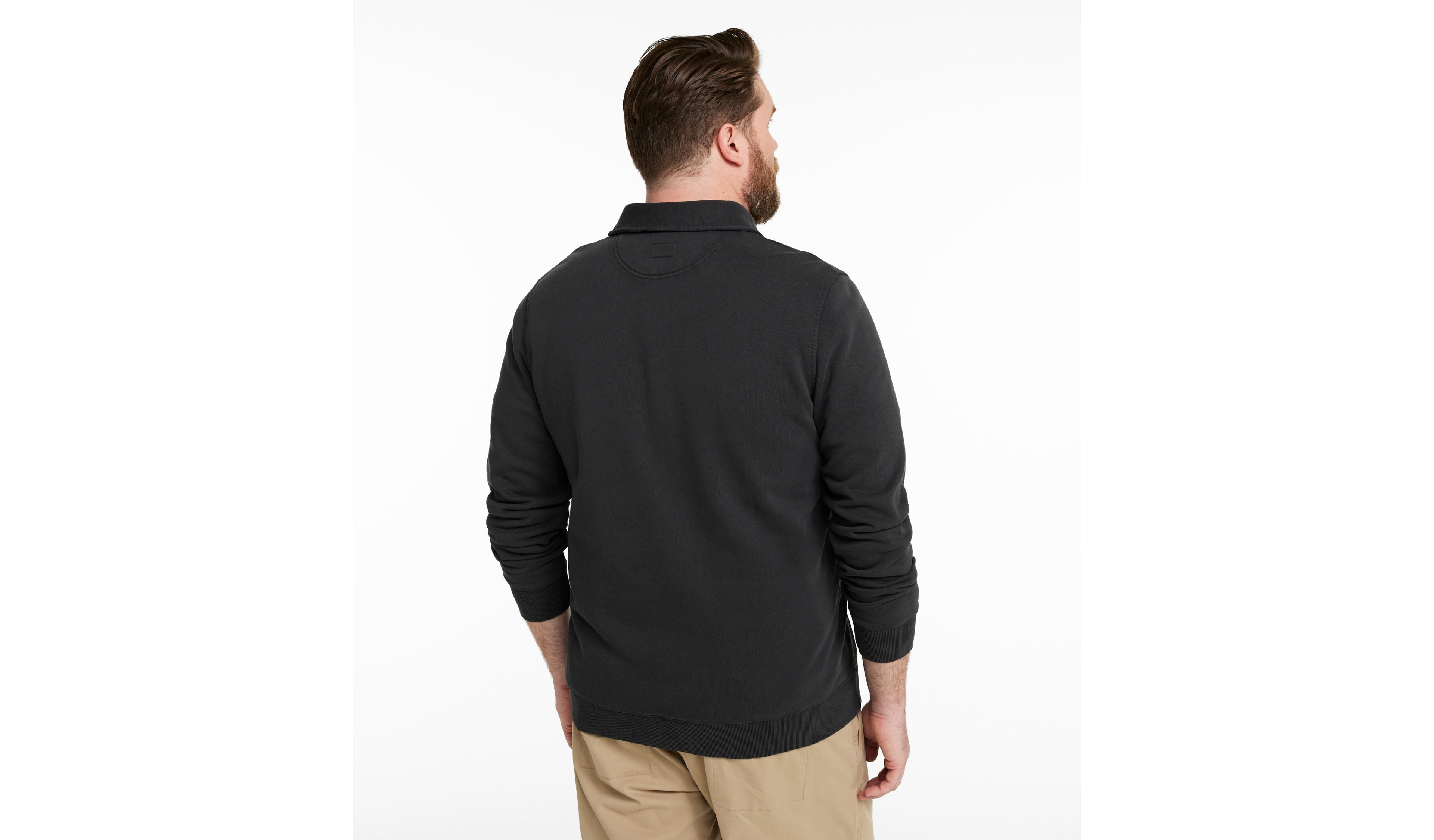 Men's Sunwashed Sweatshirt, Quarter-Zip Polo, Long-Sleeve