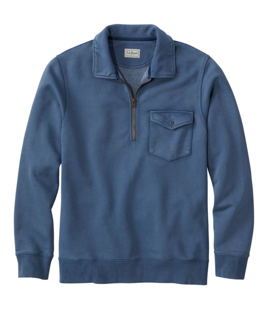 Men's Sunwashed Sweatshirt, Quarter-Zip Polo, Long-Sleeve