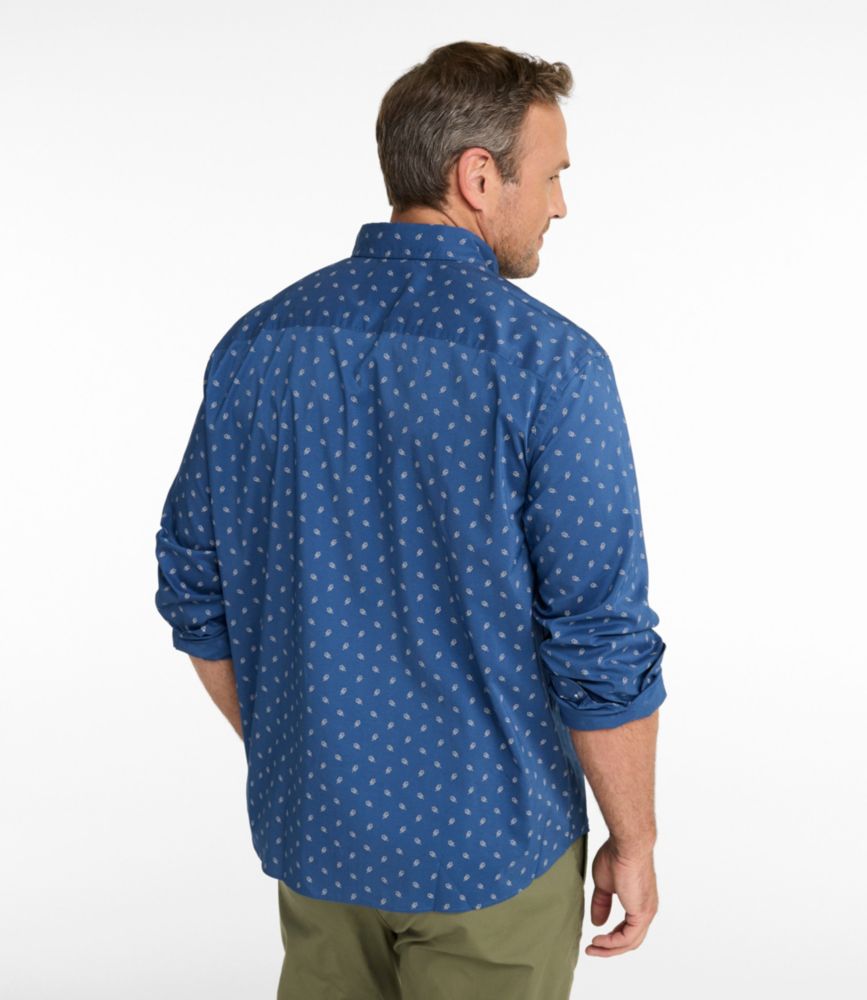 Men's Comfort Stretch Performance&reg; Shirt, Long-Sleeve, Slightly Fitted Untucked Fit, Print, Deep Blue Fishing Reels, small image number 5