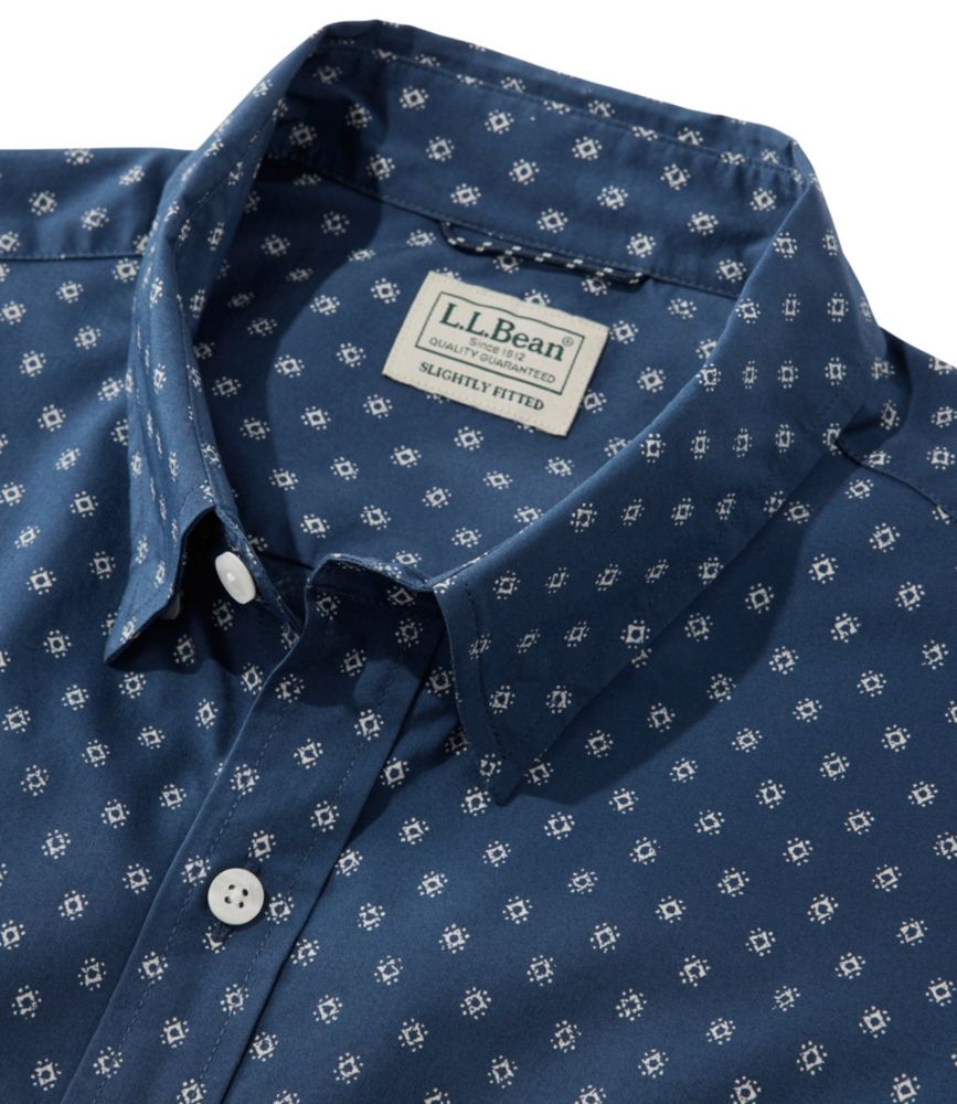 Men's Comfort Stretch Performance® Shirt, Long-Sleeve, Slightly Fitted Untucked Fit, Print, Mariner Blue Geo, small image number 4