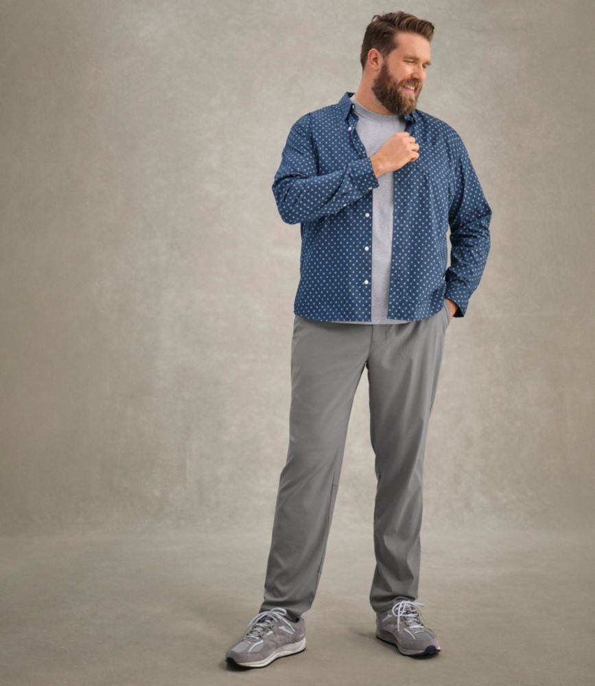 Men's Comfort Stretch Performance&reg; Shirt, Long-Sleeve, Slightly Fitted Untucked Fit, Print, Faded Sage Lattice, small image number 15