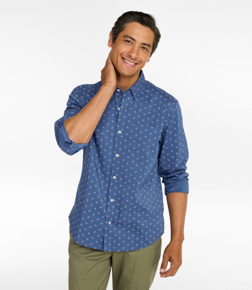 Men's Comfort Stretch Performance® Shirt, Long-Sleeve, Slightly Fitted Untucked Fit, Print