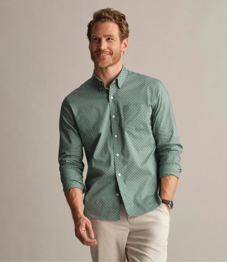 Men's Comfort Stretch Performance® Shirt, Long-Sleeve, Slightly Fitted Untucked Fit, Print