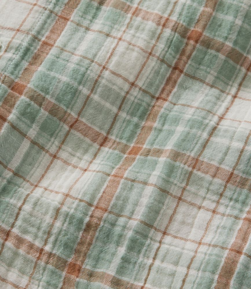 Men's Cloud Gauze Shirt, Short-Sleeve, Slightly Fitted Untucked Fit, Plaid