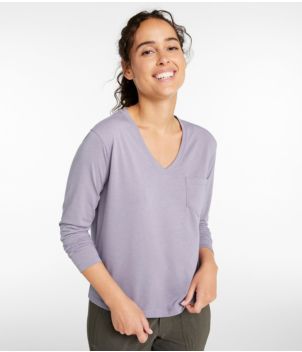 Women's Vista Camp V-Neck Pocket Tee, Long-Sleeve, New