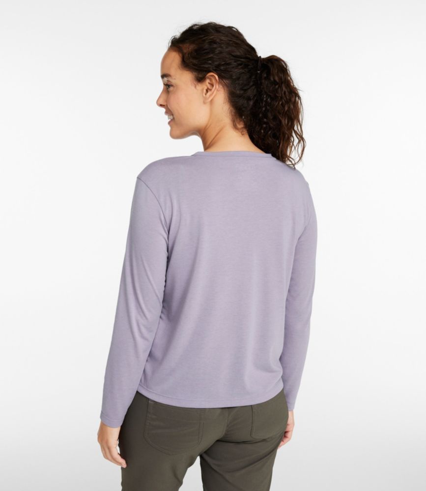 Women's Vista Camp V-Neck Pocket Tee, Long-Sleeve, Dark Cinder Heather, small image number 3