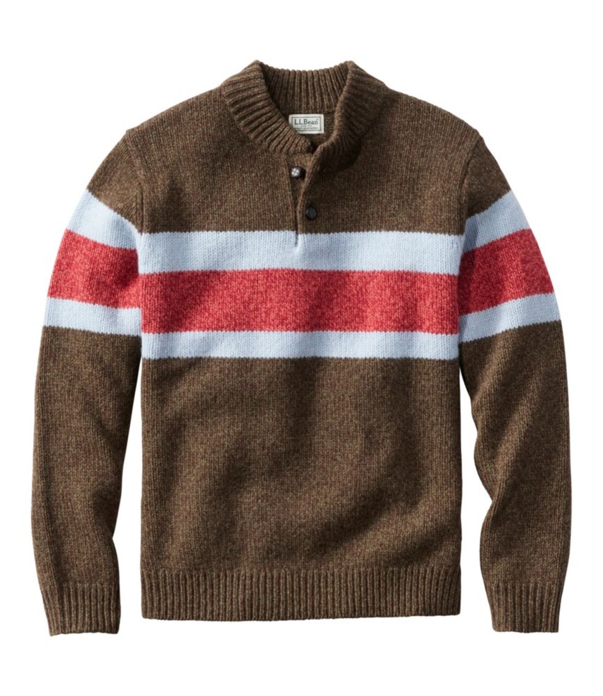 Men's L.L.Bean Classic Ragg Wool Sweater, Henley, Stripe