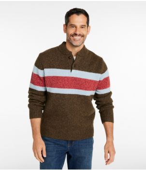 Men's L.L.Bean Classic Ragg Wool Sweater, Henley, Stripe