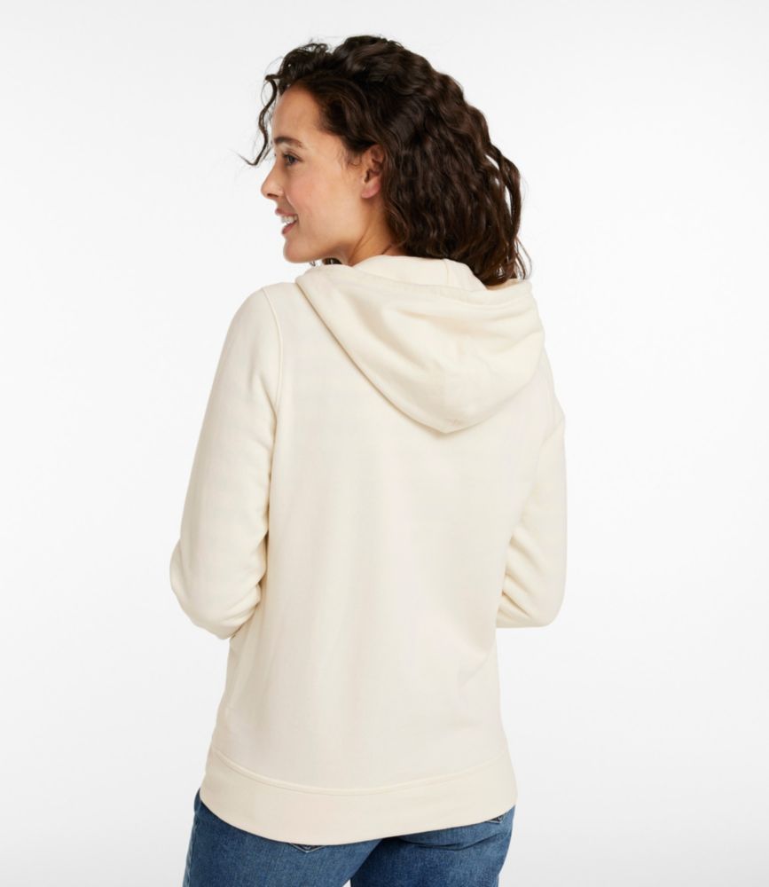 Women's L.L.Bean 1912 Sweatshirt, Full-Zip Hooded Logo, Cream/L.L.Bean, small image number 3