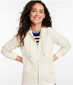 Women's L.L.Bean 1912 Sweatshirt, Full-Zip Hooded Logo, New