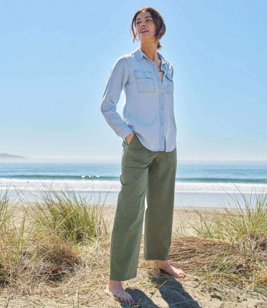 Women's 207 Vintage Cotton Canvas Pants, High-Rise Wide-Leg, Thyme, small image number 8