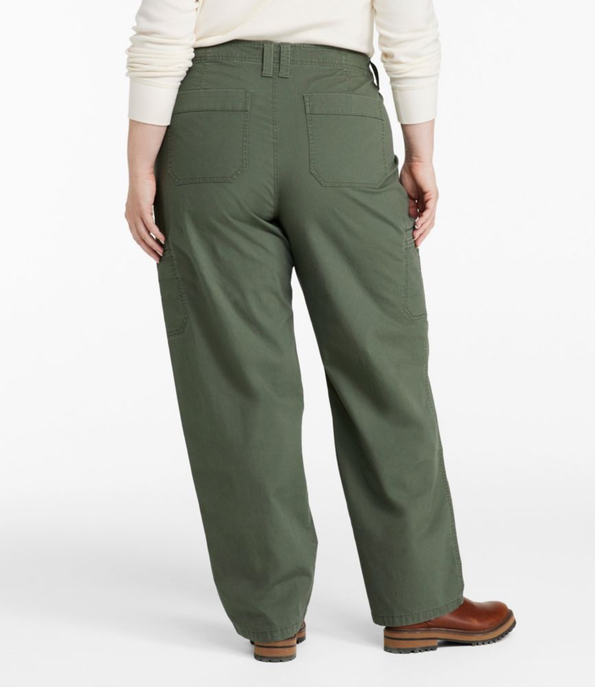 Women's 207 Vintage Cotton Canvas Pants, Mid-Rise Straight-Leg Cargo, Antique White, small image number 3