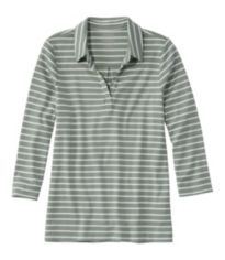 Women's Soft Stretch Supima-Blend Tee, Crewneck Short-Sleeve Striped