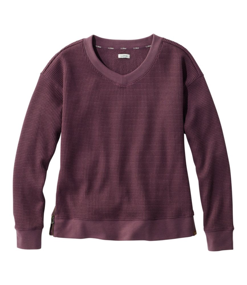 Women's Birchwood Brushed Waffle Top, V-Neck