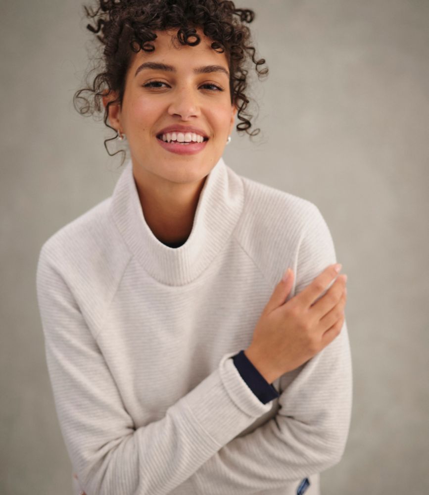 Women's Lakewashed Double-Knit Funnelneck, Classic Navy, small image number 7