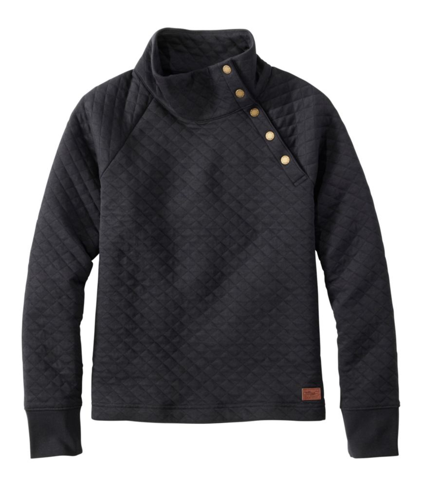 Women's Quilted Sweatshirt, Snapneck Pullover