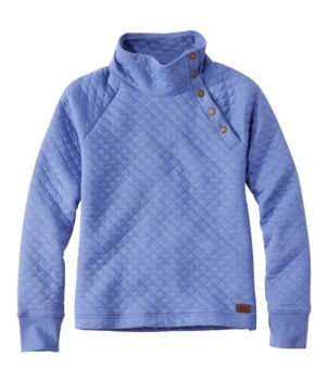 Women's Quilted Sweatshirt, Snapneck Pullover, New