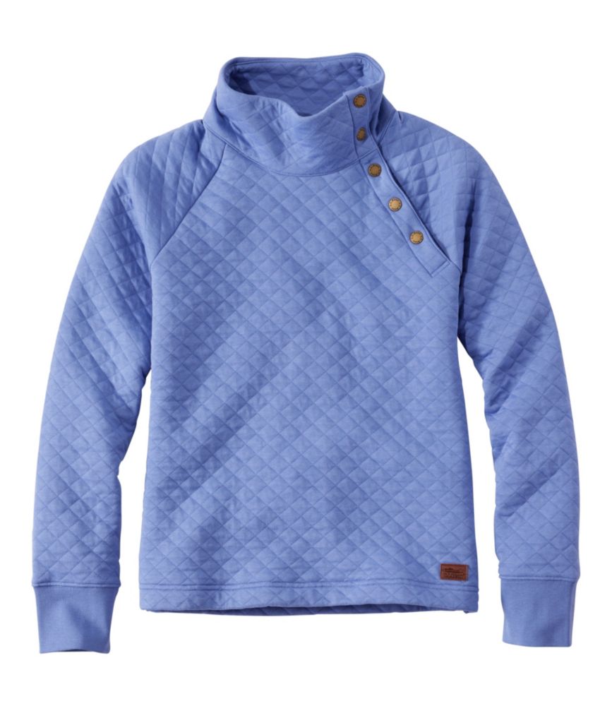 Women's Quilted Sweatshirt, Snapneck Pullover