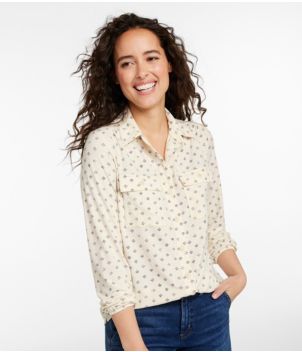 Women's Camden Hills Button Front Shirt, Print, New