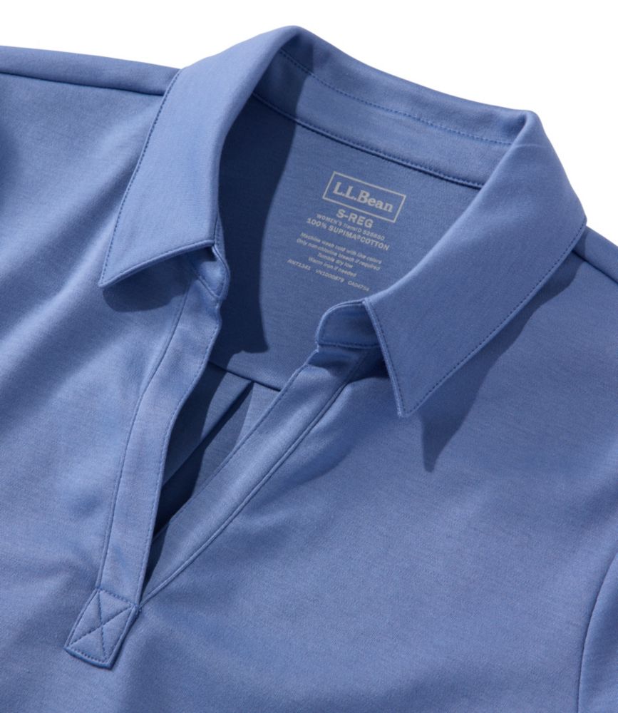 Women's Pima Cotton Tee, Three-Quarter-Sleeve Polo