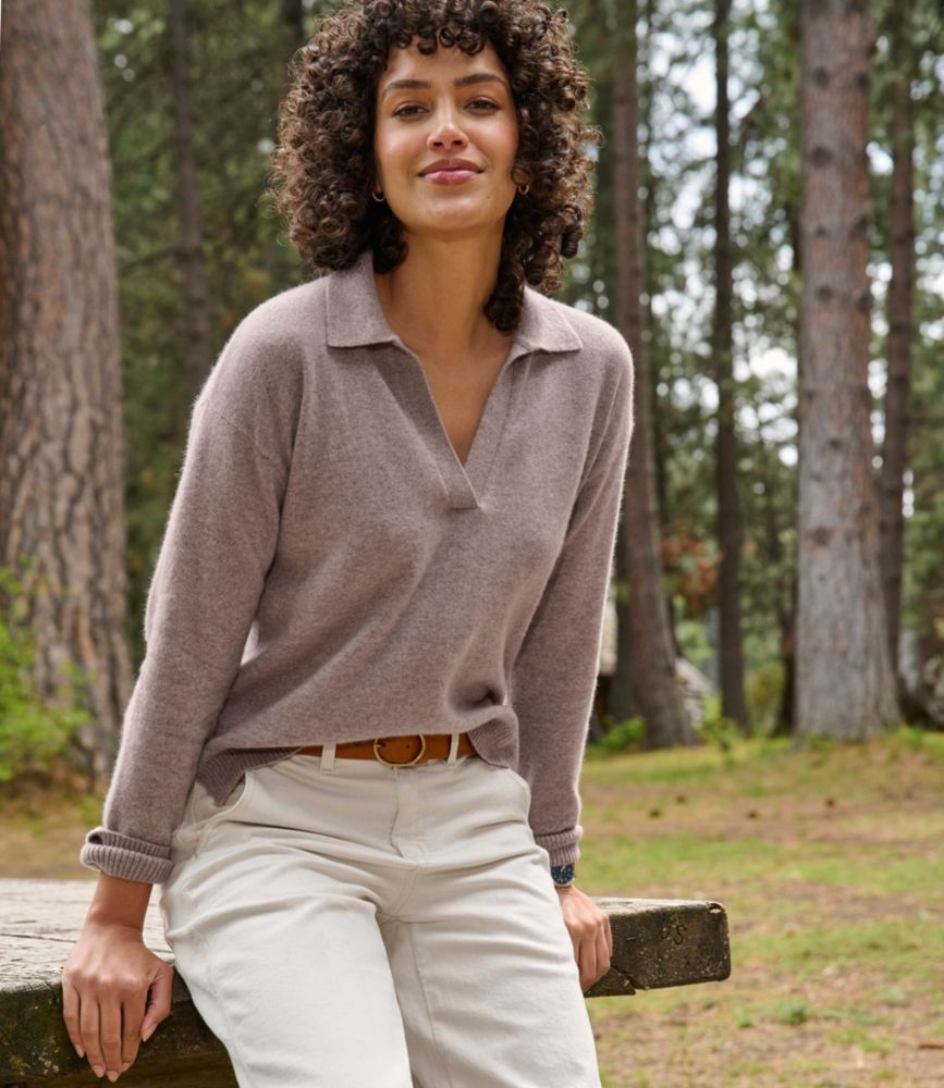 Women's Classic Cashmere Sweater, Relaxed Polo