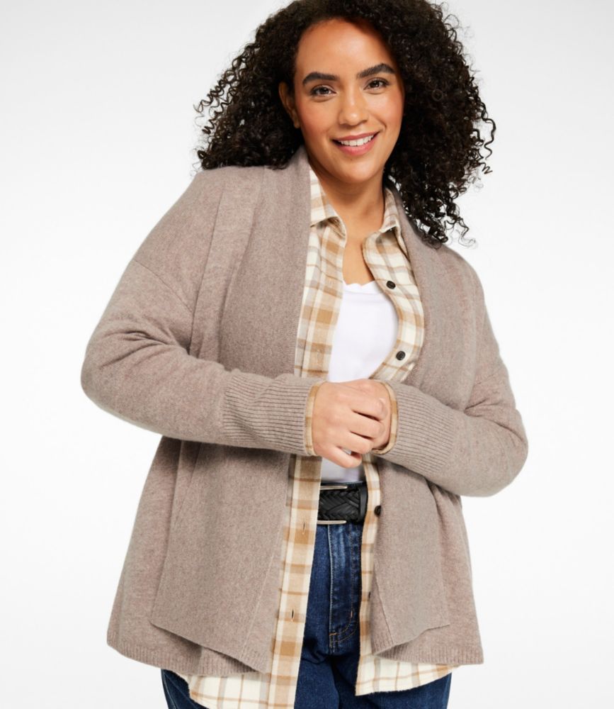 Women's Classic Cashmere Sweater, Relaxed Cardigan, Classic Black, small image number 2