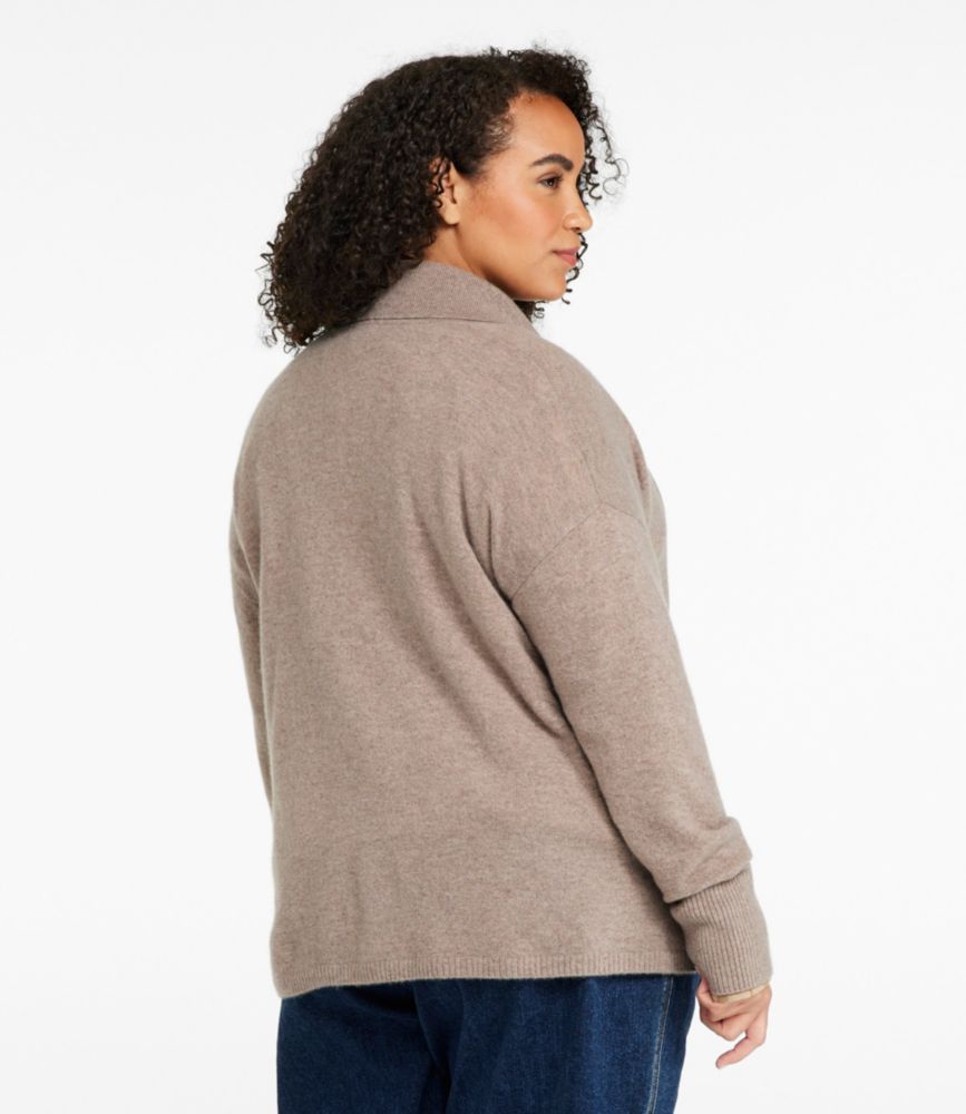 Women's Classic Cashmere Sweater, Relaxed Cardigan, Classic Black, small image number 3