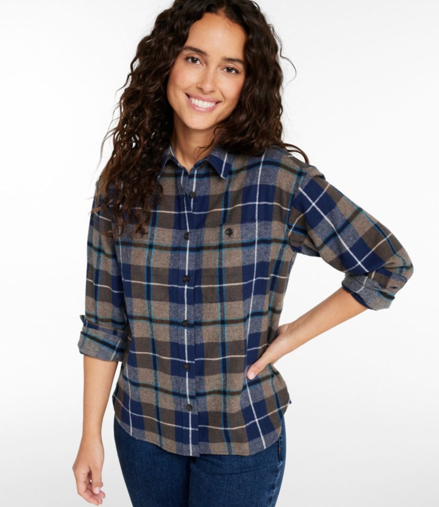 Women's Scotch Plaid Flannel Shirt, Boyfriend