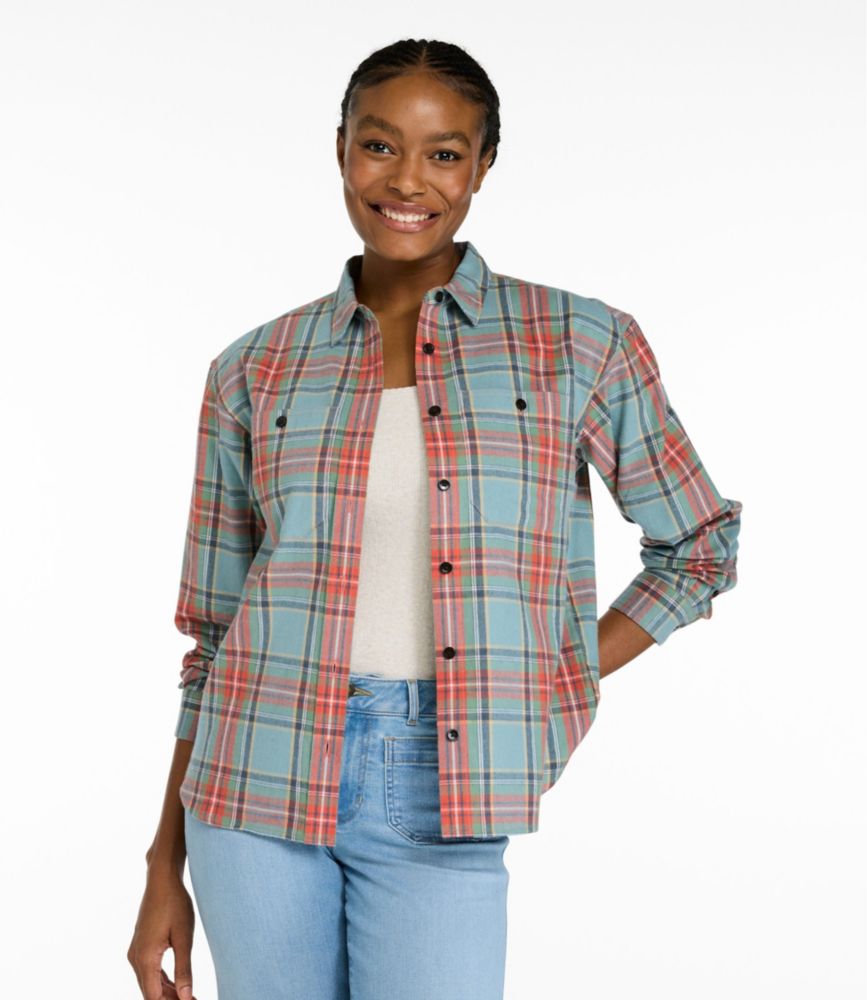 Women's Scotch Plaid Flannel Shirt, Boyfriend