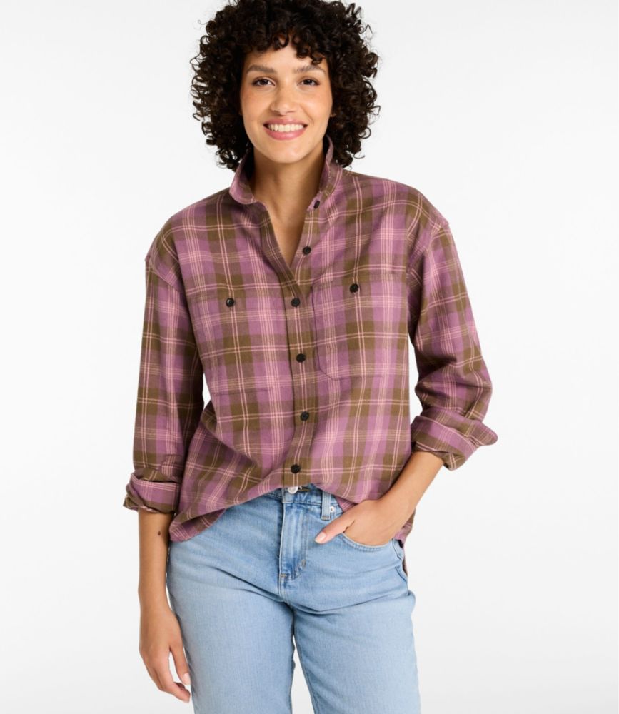 Women's Scotch Plaid Flannel Shirt, Boyfriend