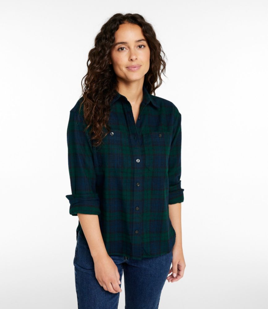 Women's Scotch Plaid Flannel Shirt, Boyfriend
