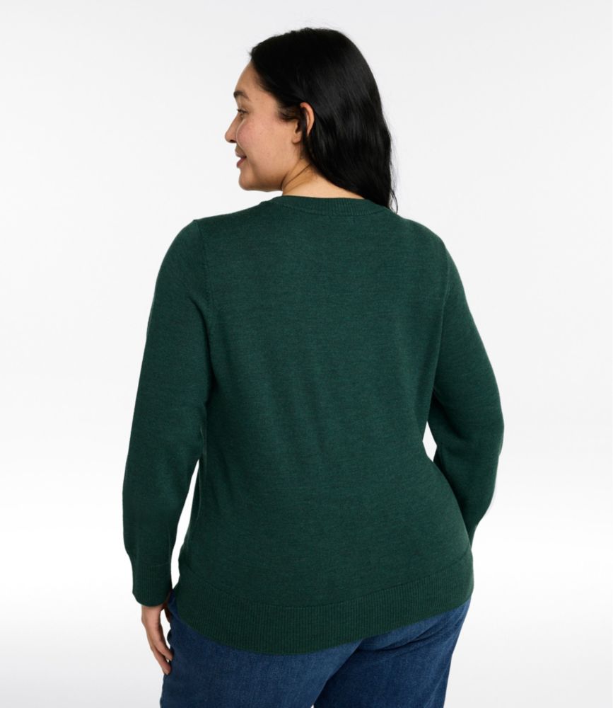 Women's Essential Merino Wool Sweater, Crewneck, Toasted Coconut Heather, small image number 3