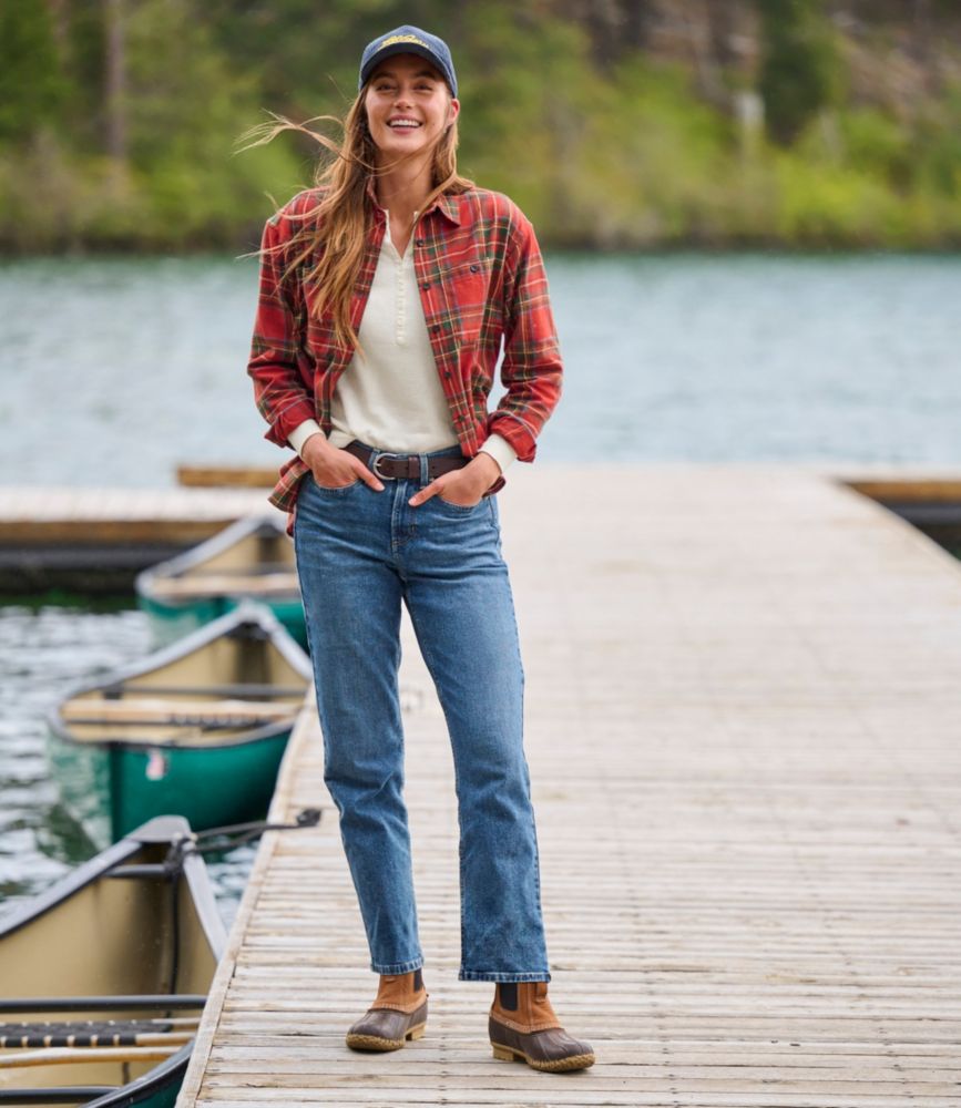 Women's Scotch Plaid Flannel Shirt, Boyfriend