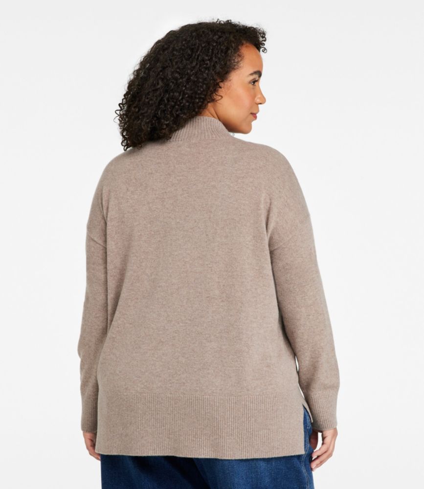 Women's Classic Cashmere Sweater, Relaxed Mockneck, Deep Green, small image number 3