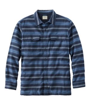 Men's Fleece-Lined Flannel Shirt, Traditional Fit, Stripe