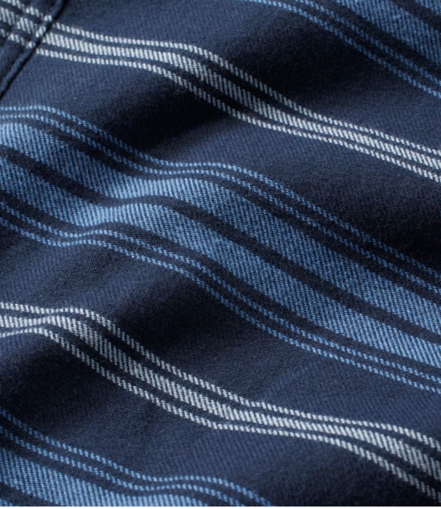 Men's Fleece-Lined Flannel Shirt, Hooded Snap-Front, Stripe