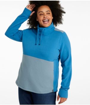 Women's Bean's Cozy Mixed Knits Pullover, Colorblock, New