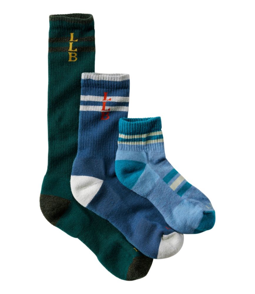 Adults' Katahdin Over the Calf Hiker Socks, Mountain Stripe