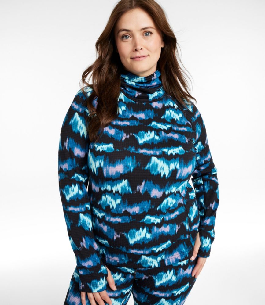 Women's L.L.Bean Heavyweight Base Layer Hoodie Printed, Aurora Print, small image number 2