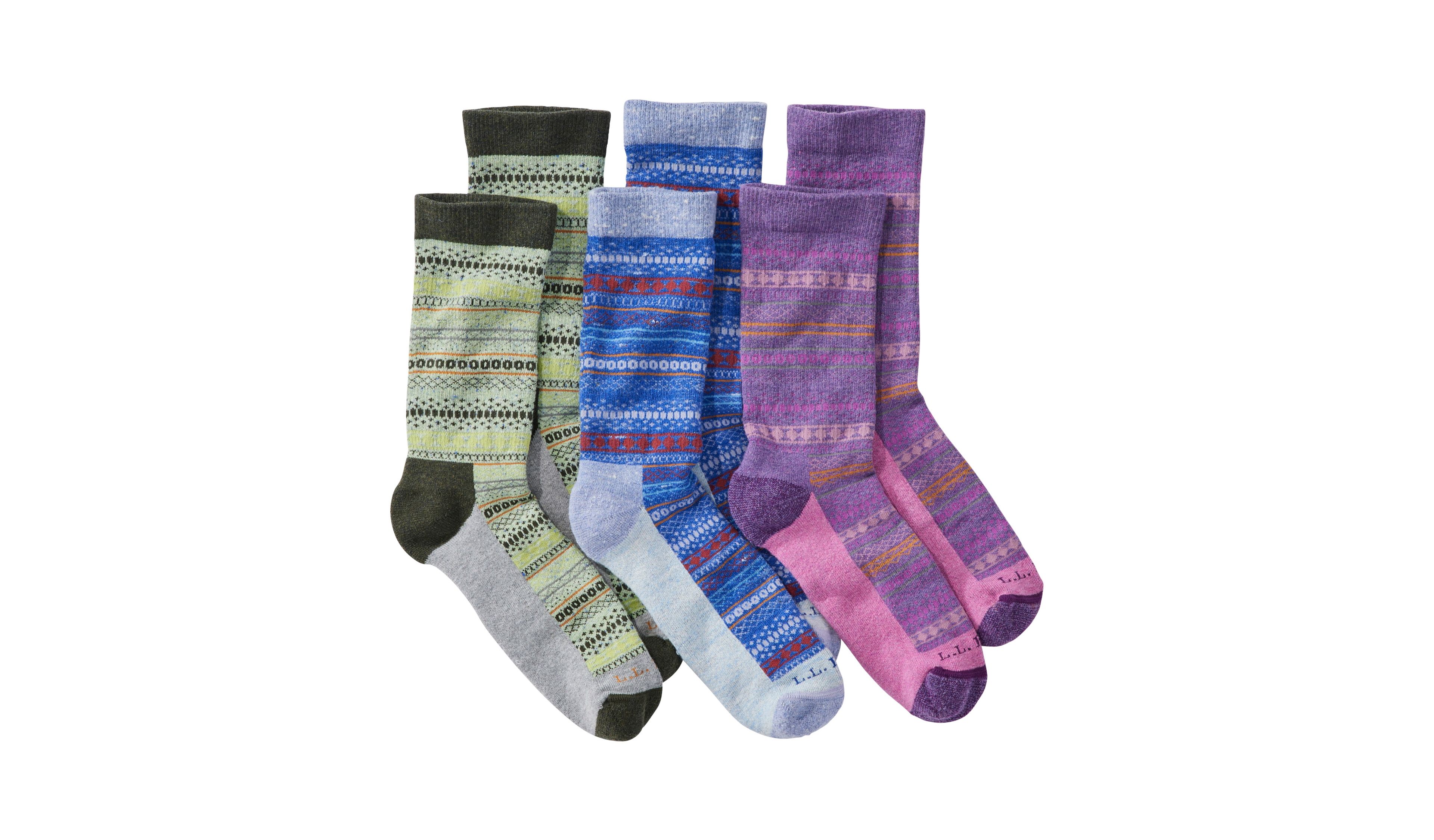 Adults' Wicked Soft Cotton Socks Fair Isle Gift Set, 3-Pack