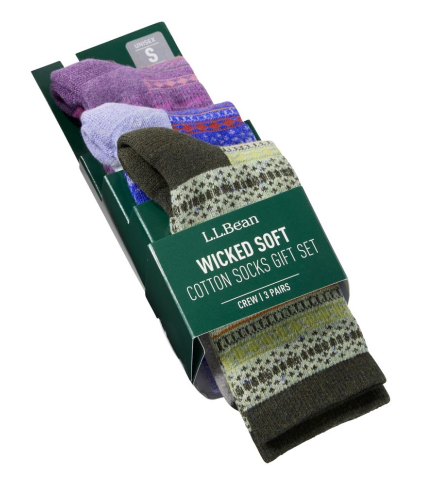 Adults' Wicked Soft Cotton Socks Fair Isle Gift Set, 3-Pack