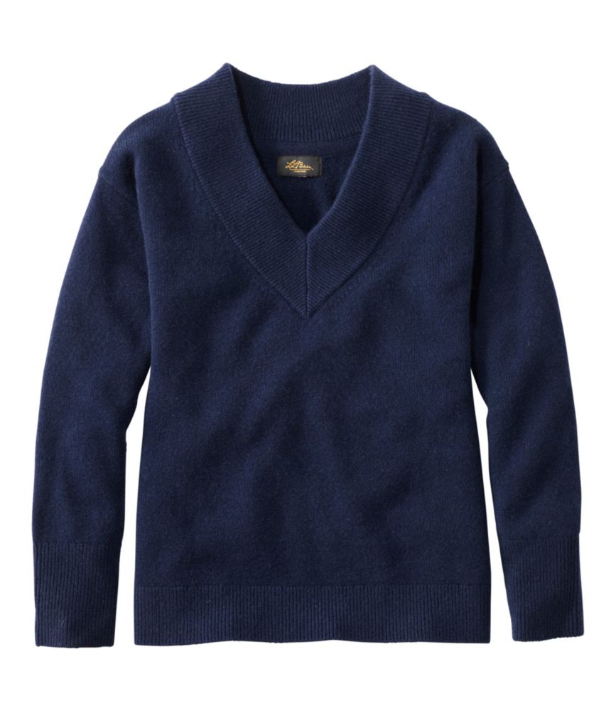 Women's Signature Premium Essential Cashmere Sweater, Relaxed V-Neck
